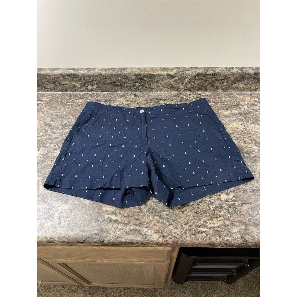 Nautica Women's Anchor Shorts Navy Blue Size 16 (sku414)